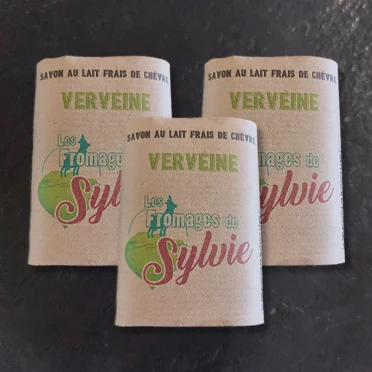 Lot de 3 savons au lait frais de chèvre verveine