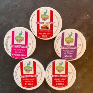 Yaourts fermiers aux fruits rouges au lait entier de chèvre